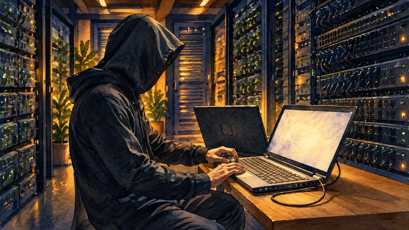 Ilustracja tuszem i akwarelą na podstawie oryginalnej okładki: Jak sprawnie poruszać się po IOS
